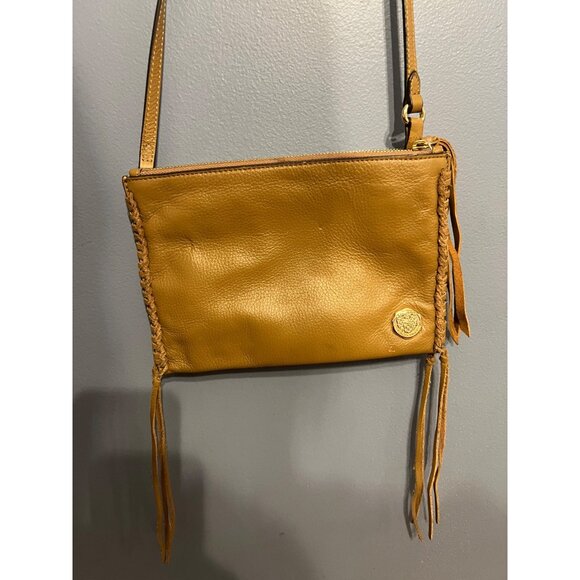 Vince Camuto Litzy Mocha Leather Fringe Crossbody Bag Western‎ Boho Chic Purse - Picture 2 of 13
